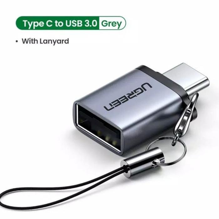 UGREEN 50283 Adapter OTG USB-C Type C ke USB-A Female 3.0 High Speed 5Gbps Material Zinc Alloy Warna Space Gray untuk Transfer Data dan Menghubungkan Flashdisk Mouse Keyboard USB Hub HDD serta Card Reader ke HP Tablet dan Laptop Type-C Plug and Play - Gambar 3