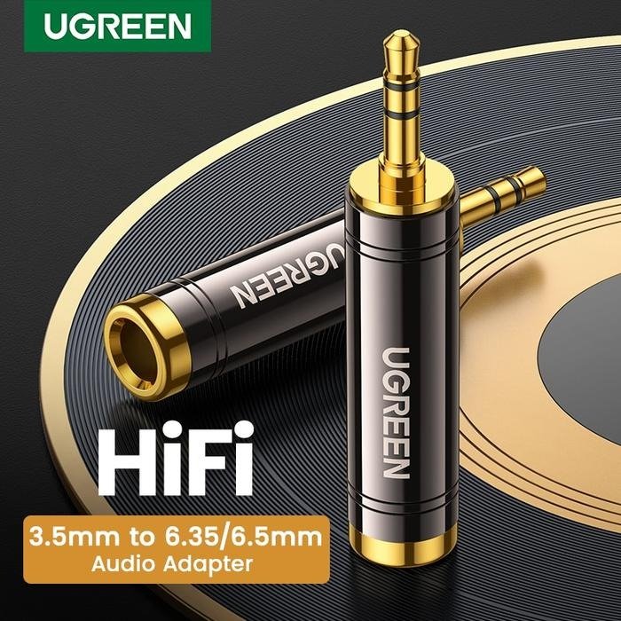 UGREEN 60711 Adapter Audio Jack 6.5mm Female to 3.5mm Male Gold Plated HiFi Sound Converter AUX Stereo Plug and Play untuk Smartphone Tablet MP3 dan Headphone ke Amplifier Mixing Console Home Theater atau Receiver AV - Gambar 2