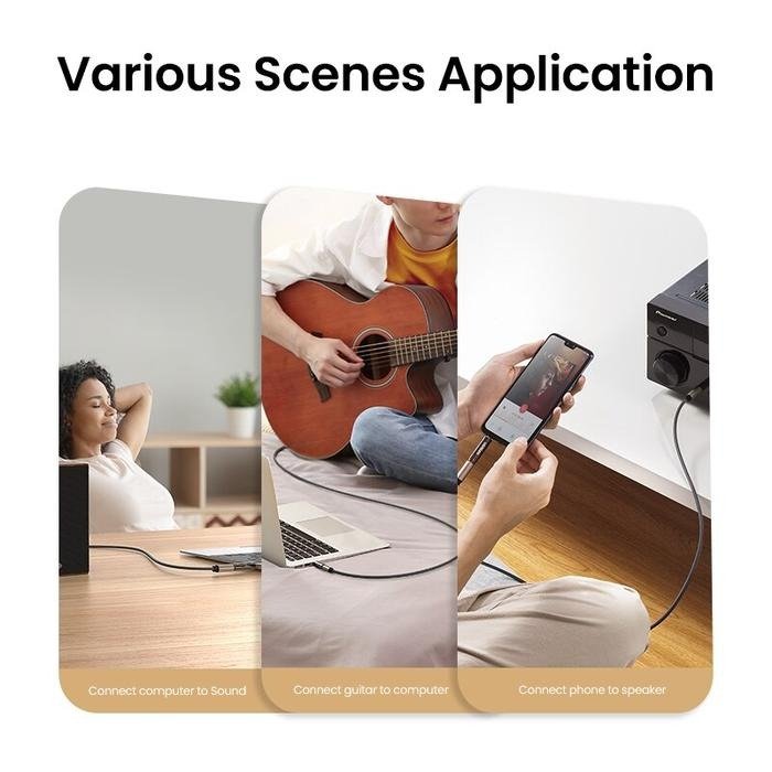 UGREEN 60711 Adapter Audio Jack 6.5mm Female to 3.5mm Male Gold Plated HiFi Sound Converter AUX Stereo Plug and Play untuk Smartphone Tablet MP3 dan Headphone ke Amplifier Mixing Console Home Theater atau Receiver AV - Gambar 5