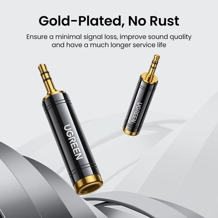 UGREEN 60711 Adapter Audio Jack 6.5mm Female to 3.5mm Male Gold Plated HiFi Sound Converter AUX Stereo Plug and Play untuk Smartphone Tablet MP3 dan Headphone ke Amplifier Mixing Console Home Theater atau Receiver AV - Gambar 4
