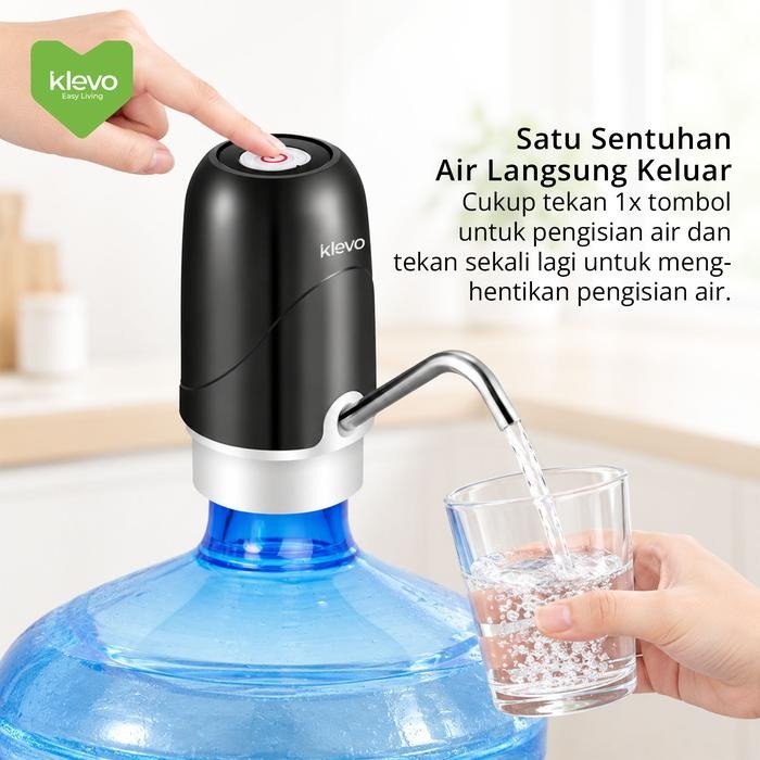 KLEVO KL-WP08 Pompa Air Galon Elektrik Otomatis Rechargeable 1200mAh Non LED USB Micro dengan Teknologi Low Noise Pipa Stainless Steel 304 Selang Silikon Food Grade Dispenser Air Minum Portable Praktis untuk Rumah Kantor dan Dapur - Gambar 6
