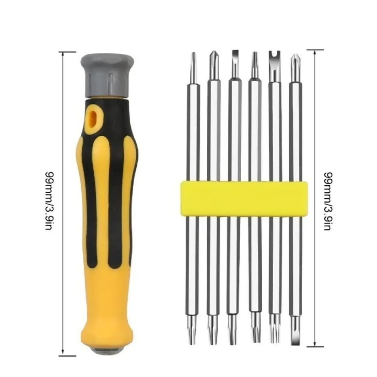 Obeng HF-007 Set Bolak Balik 12 Mata Obeng 12 in 1 Plus Minus Bintang Multifungsi Panjang 14 cm dengan Mata T5 T6 T7 T8 T9 T10 T15 Y3.0 M2.6 PH0 Minus 2mm dan 2.5mm untuk Servis Perangkat Elektronik serta Perbaikan Rumah - Gambar 7