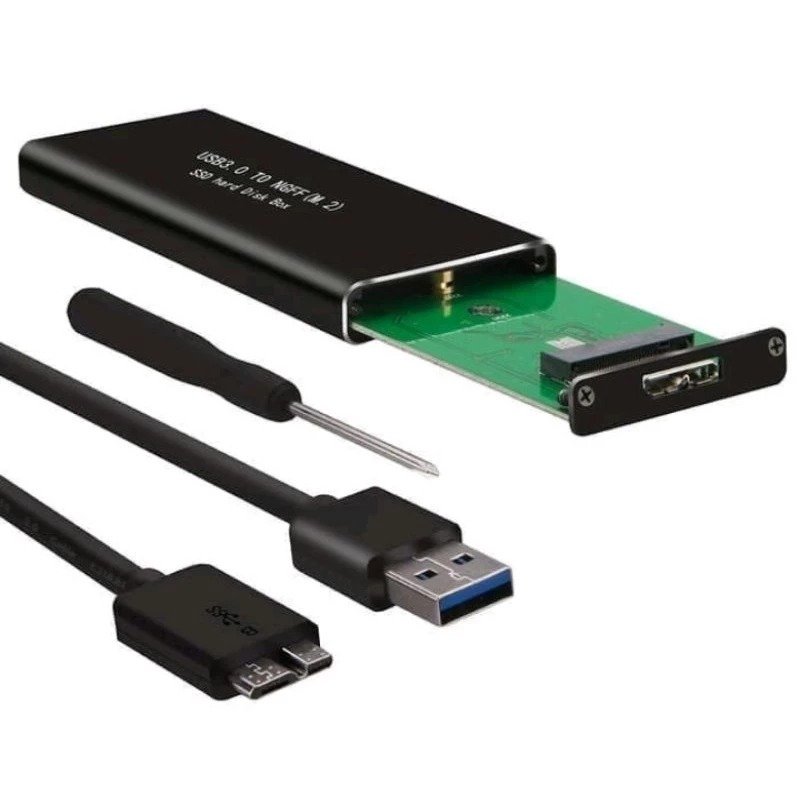 SSD External Case M.2 NGFF SATA USB 3.0 Aluminium Enclosure untuk SSD M.2 ukuran 2230 2242 2260 2280 Adapter Penyimpanan Eksternal Plug and Play Tanpa Driver dengan Koneksi USB untuk Transfer Data ke Komputer - Gambar 5