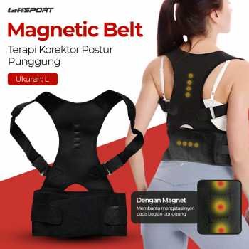 TaffSPORT T025 Korektor Postur Punggung Magnetic Belt Terapi Ukuran L Penyangga Punggung dengan 8 atau 10 Magnet Tali Bahu Adjustable Bahan Katun dan Nilon untuk Membantu Menjaga Postur Tubuh Saat Beraktivitas - Gambar 4